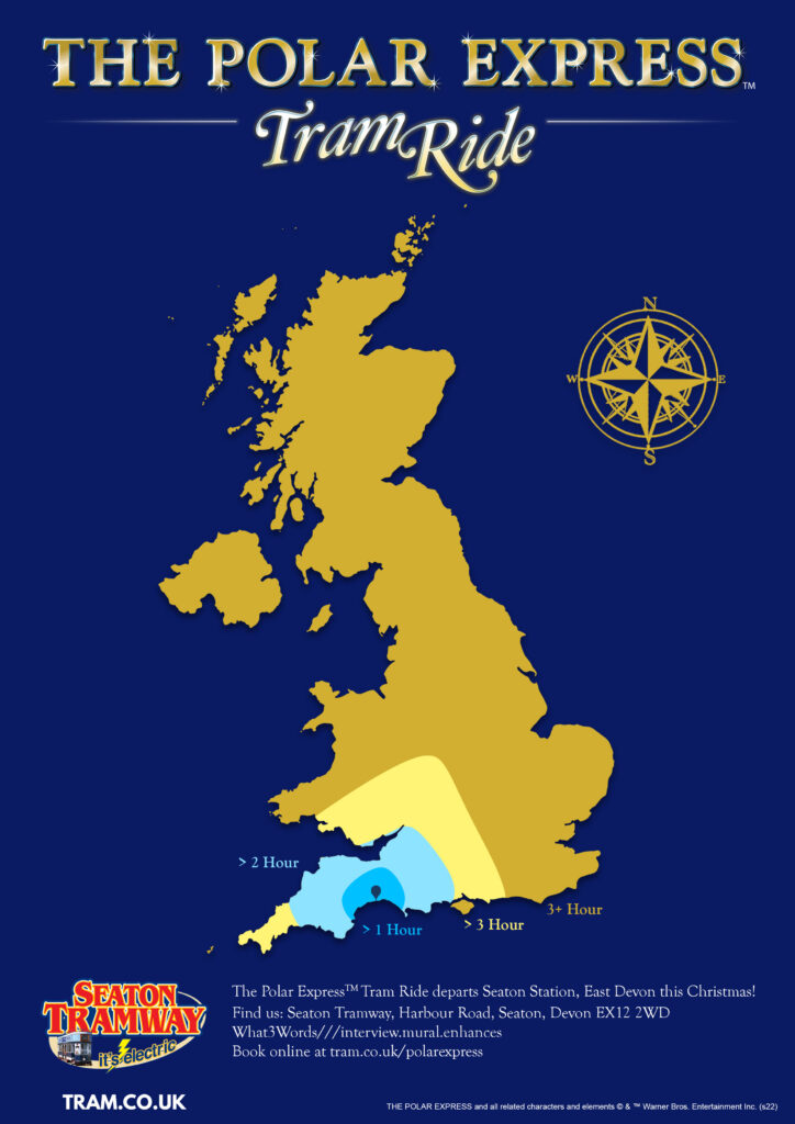 The Polar Express Seaton Tramway Distance map